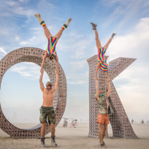 Standing Extended Hand-to-Hands at Burning Man 2015