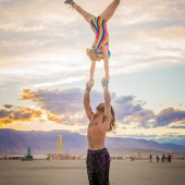 Standing Extended Hand-to-Hand at Burning Man 2015
